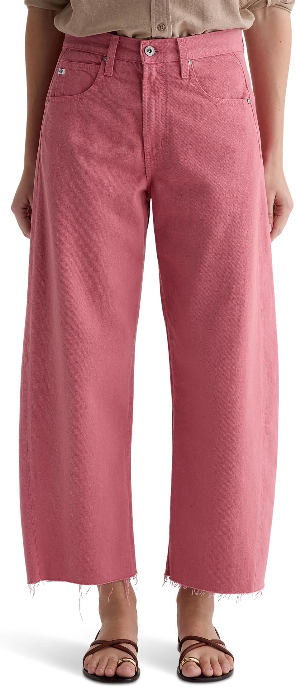 

Брюки AG Jeans Hattie High-Rise Crop Barrel in Peony, Peony