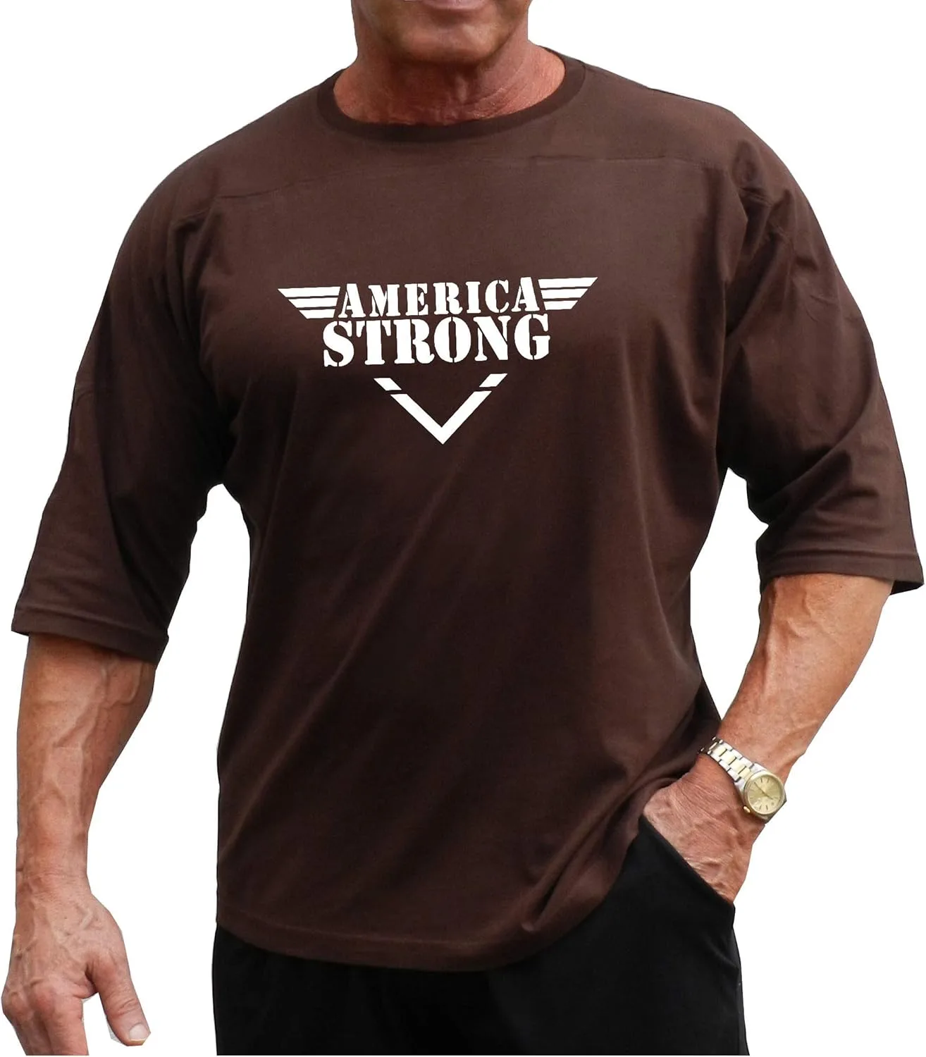 

Crazee Wear Athletic, Bodybuilding ¾ Sleeve Shirt с дизайном America Strong