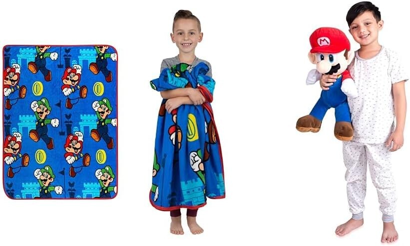 

Franco Kids Bedding Супермягкое плюшевое одеяло, 46 x 60 дюймов, Mario & Super Mario Kids Bedding Супермягкая плюшевая подушка для объятий Buddy, один размер, автор: