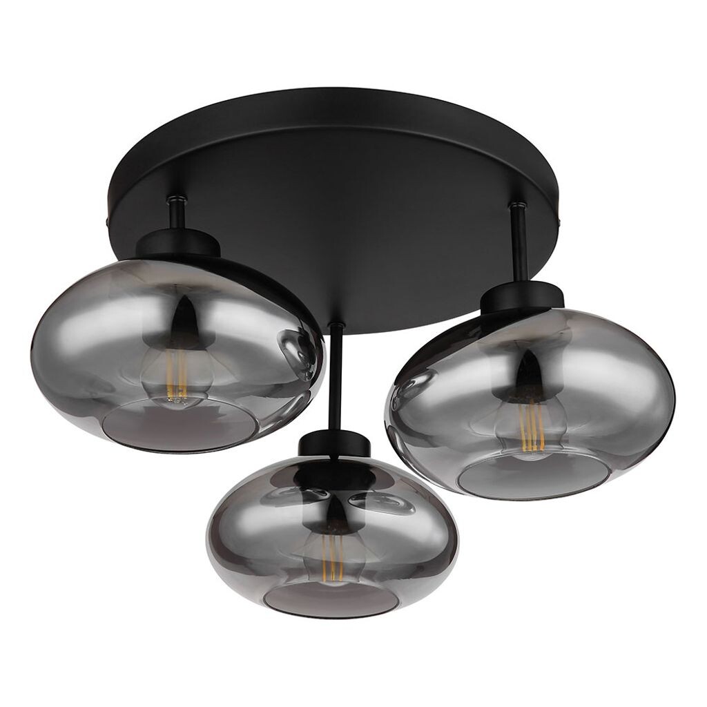 

Потолочный светильник, черный, дымчатое стекло, H 29 см Globo Lighting