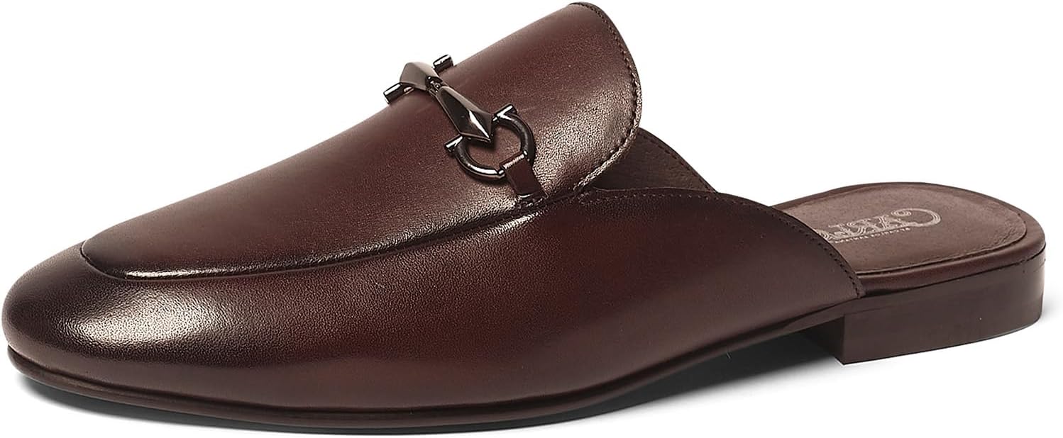 

Мужские шлепанцы Carlos Santana Apollo Bit, Легкое скольжение, Дышащая кожаная подкладка, Мягкая кожаная стелька, Прочная резиновая подошва, коричневый/шоколадный