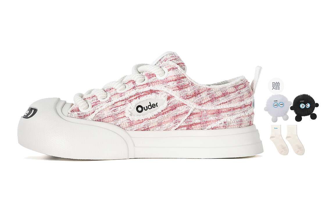 

Кроссовки Ouder Smiler Skateboarding Shoes Unisex Low-top White, розовый