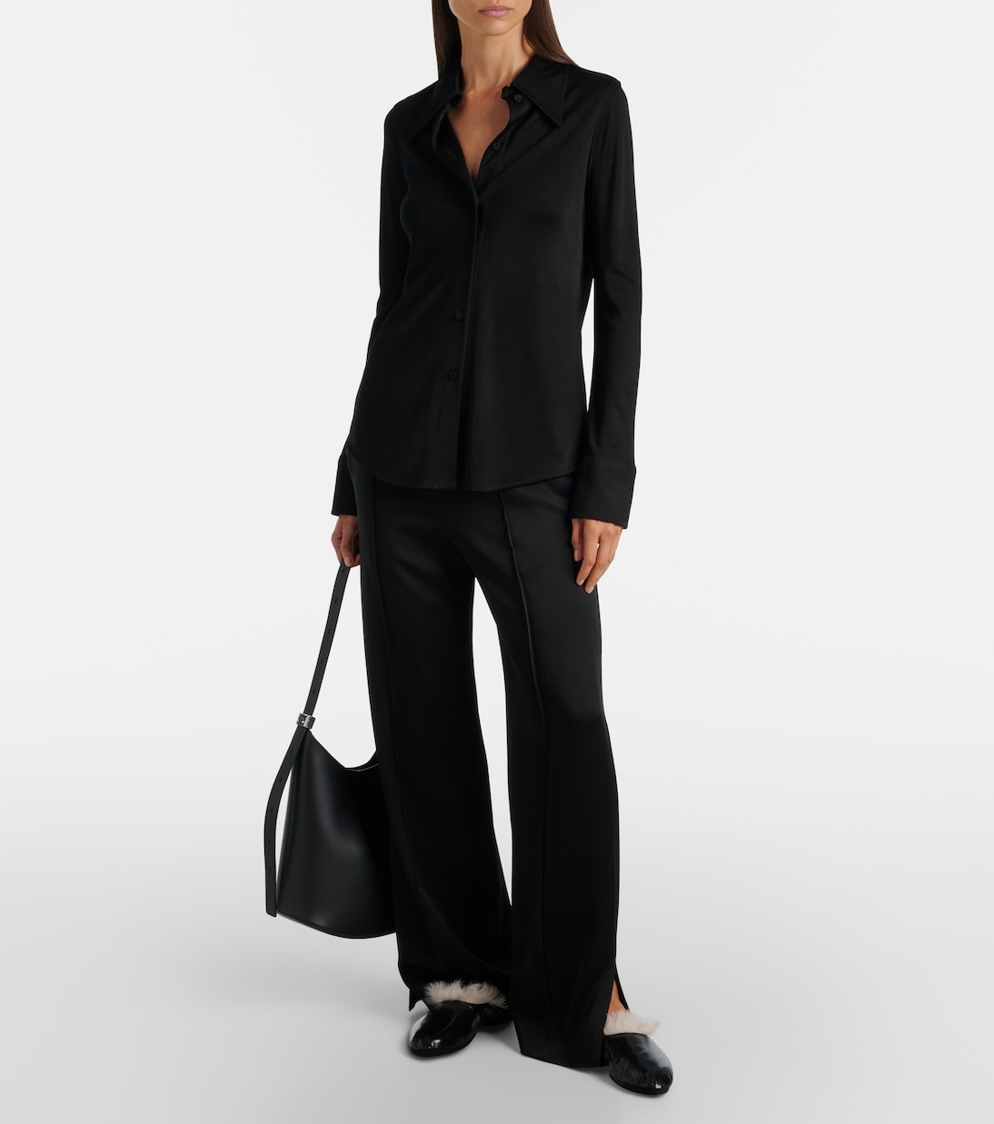 Кожаные слипоны с отделкой из овчины Jil Sander, Universe — фото 3