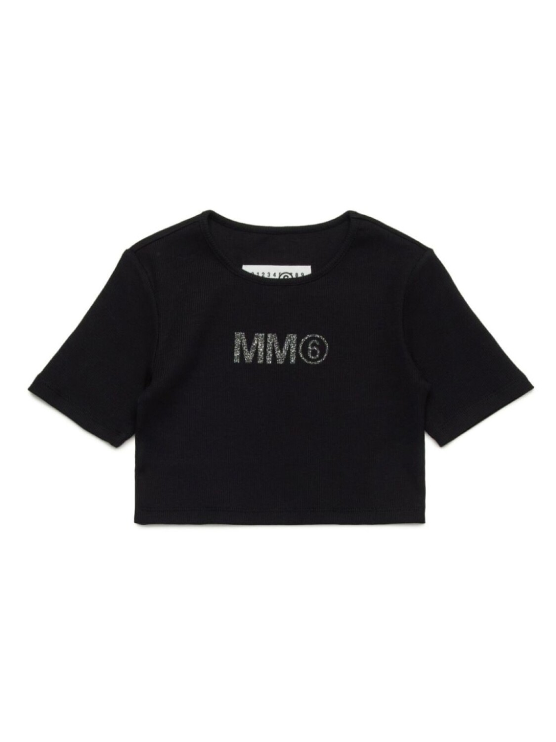 

MM6 Maison Margiela Kids укороченная футболка с логотипом, черный