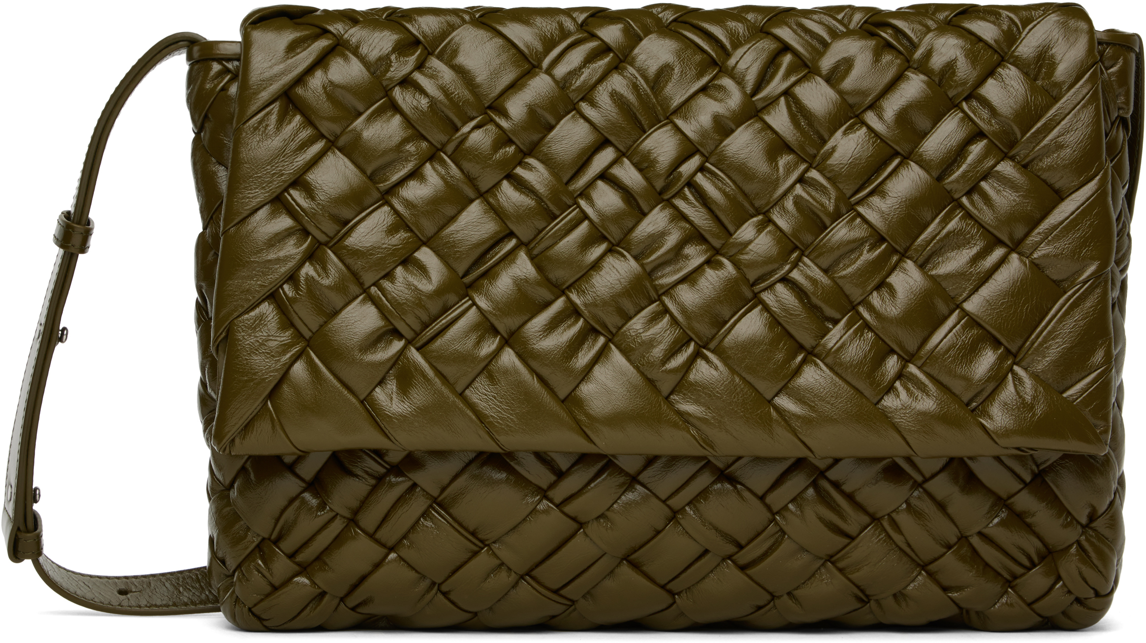 

Сумка-мессенджер цвета хаки Rumple Bottega Veneta