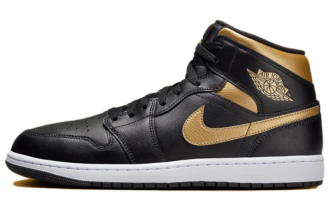 

Jordan Кроссовки 1 Mid Black Metallic Gold