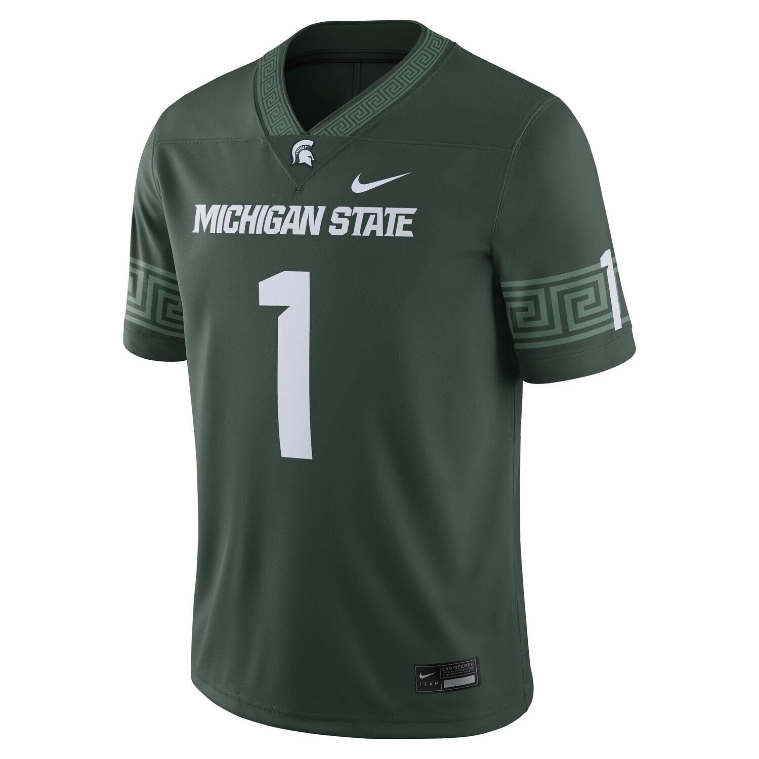 Мужское зеленое джерси №1 для футбольного матча Michigan State Spartans Nike — фото 2