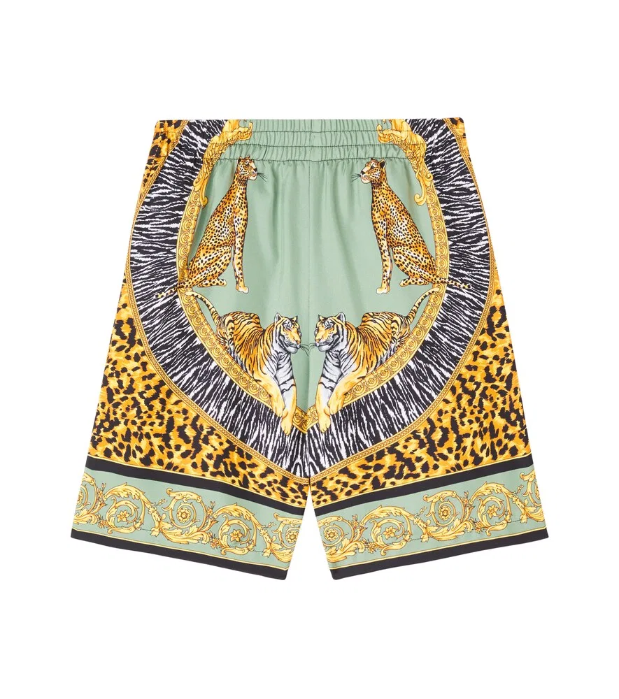 Шелковые шорты Wild Cats Versace Kids, мультиколор