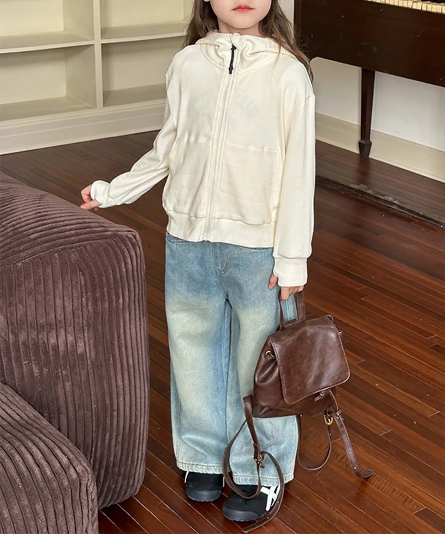 Толстовка на молнии Aimoha Kids, off white — фото 4
