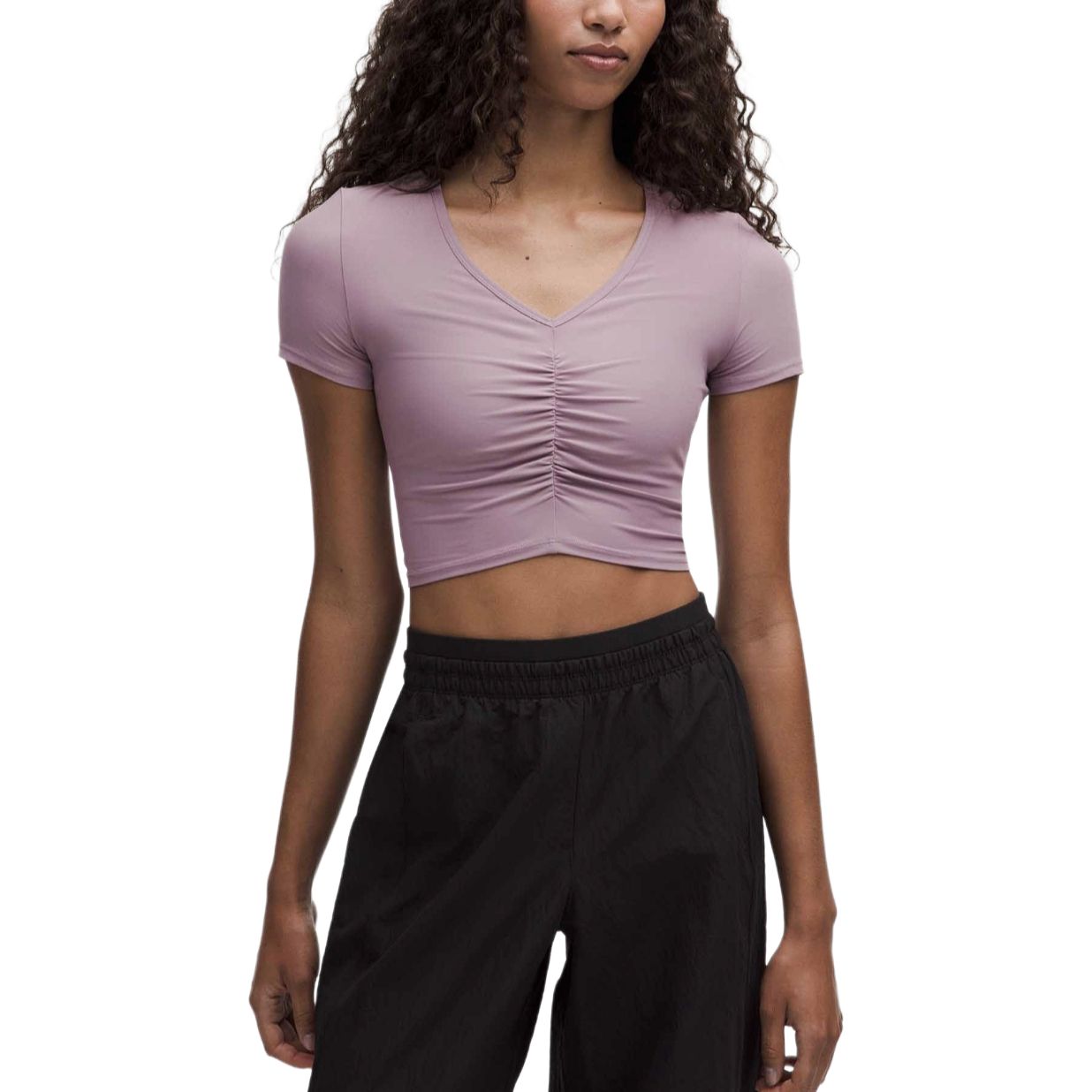 

Женская футболка для йоги Lululemon, сиреневый/l vdw