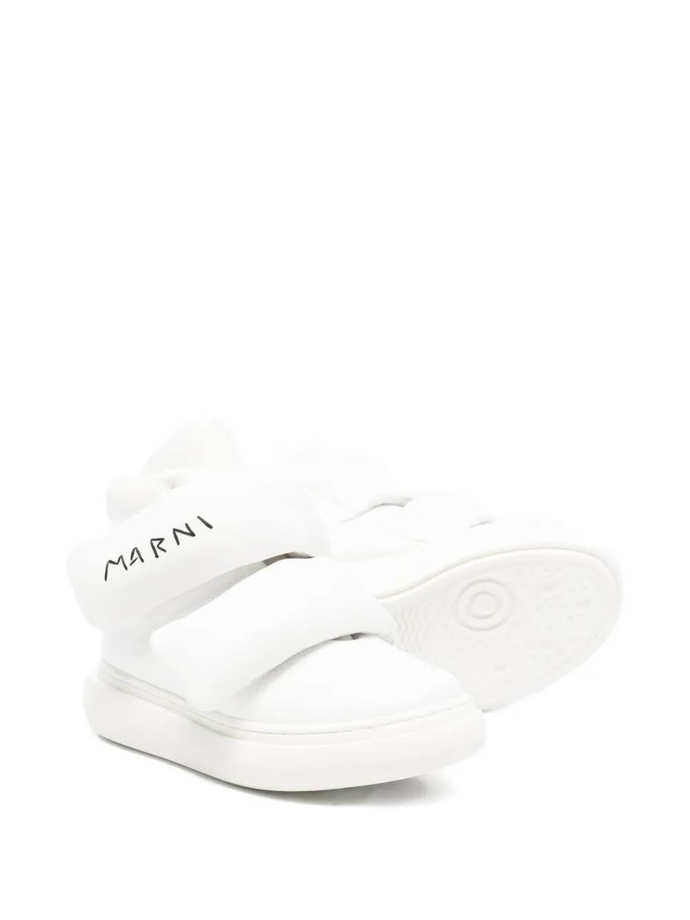 Кроссовки с вышитым логотипом Marni Kids, белый — фото 2