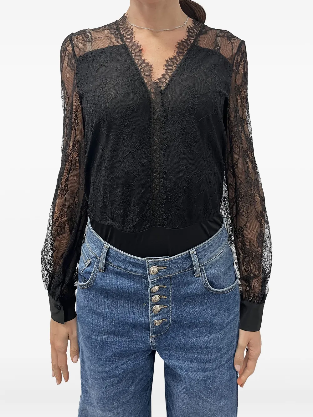 

Боди с длинными рукавами Liu Jo, черный