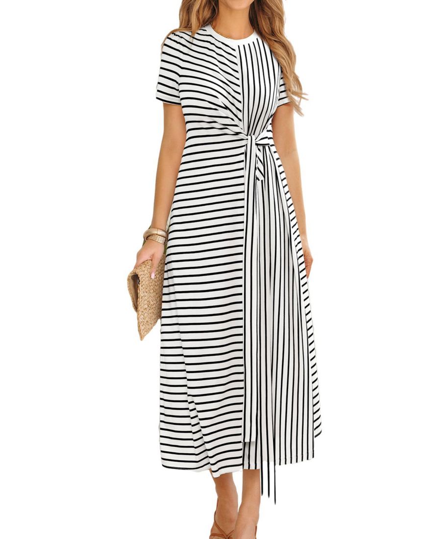 

Женское пляжное платье макси в полоску Timeless Tune Cupshe, White