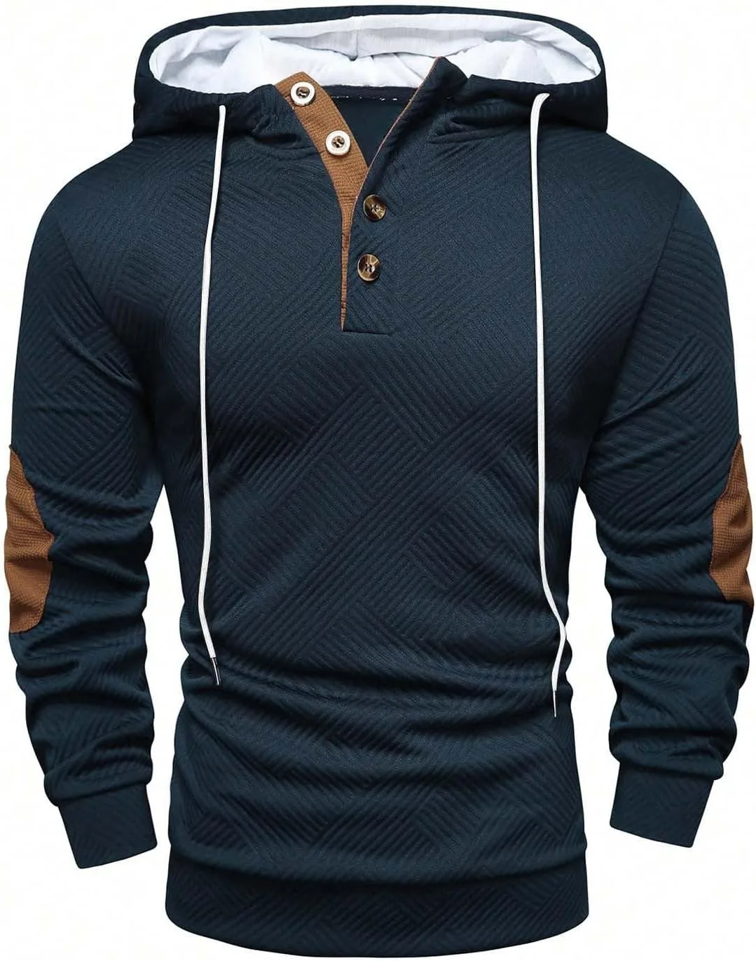 

Мужская толстовка с капюшоном Casual Cotton, длинный рукав, на четверной застежке