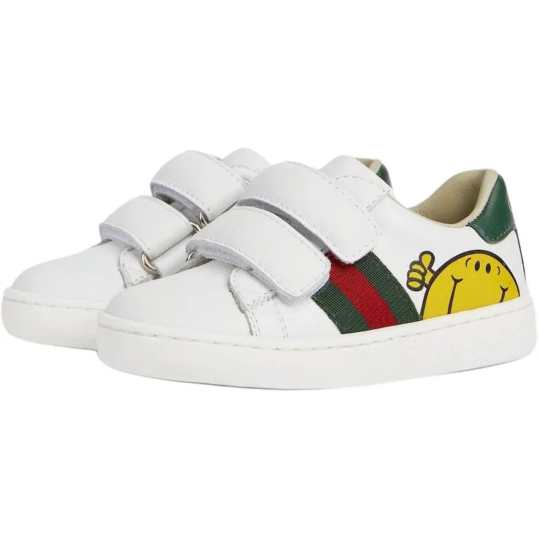 Кроссовки Gucci ACE Leather Low Top для малышей, кожаные, белые — фото 4
