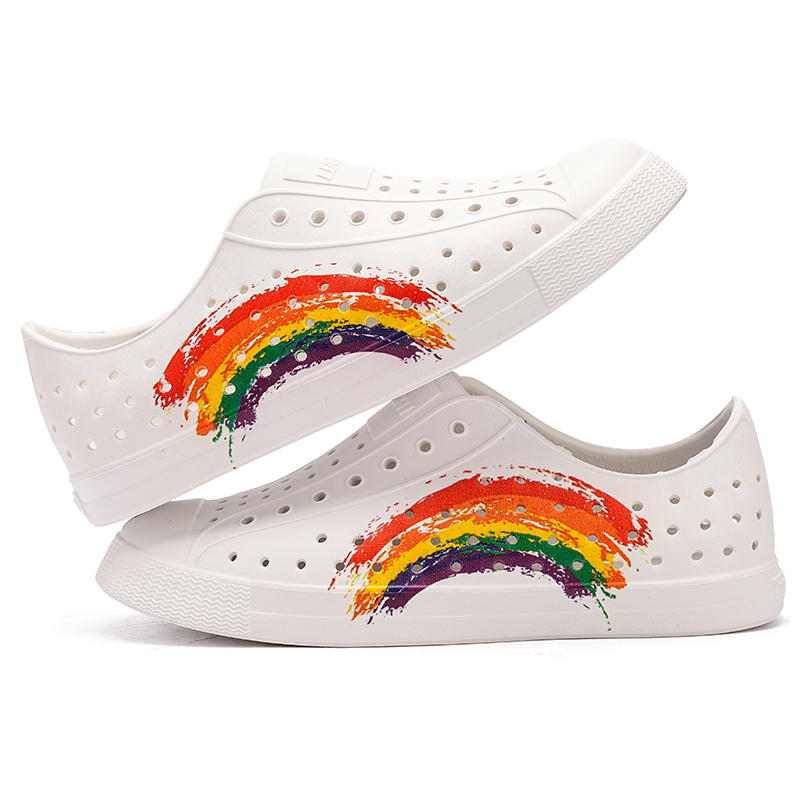 CRAZY ATIV Клоги унисекс разноцветные радужные, цвет Multicolor Rainbow — фото 2