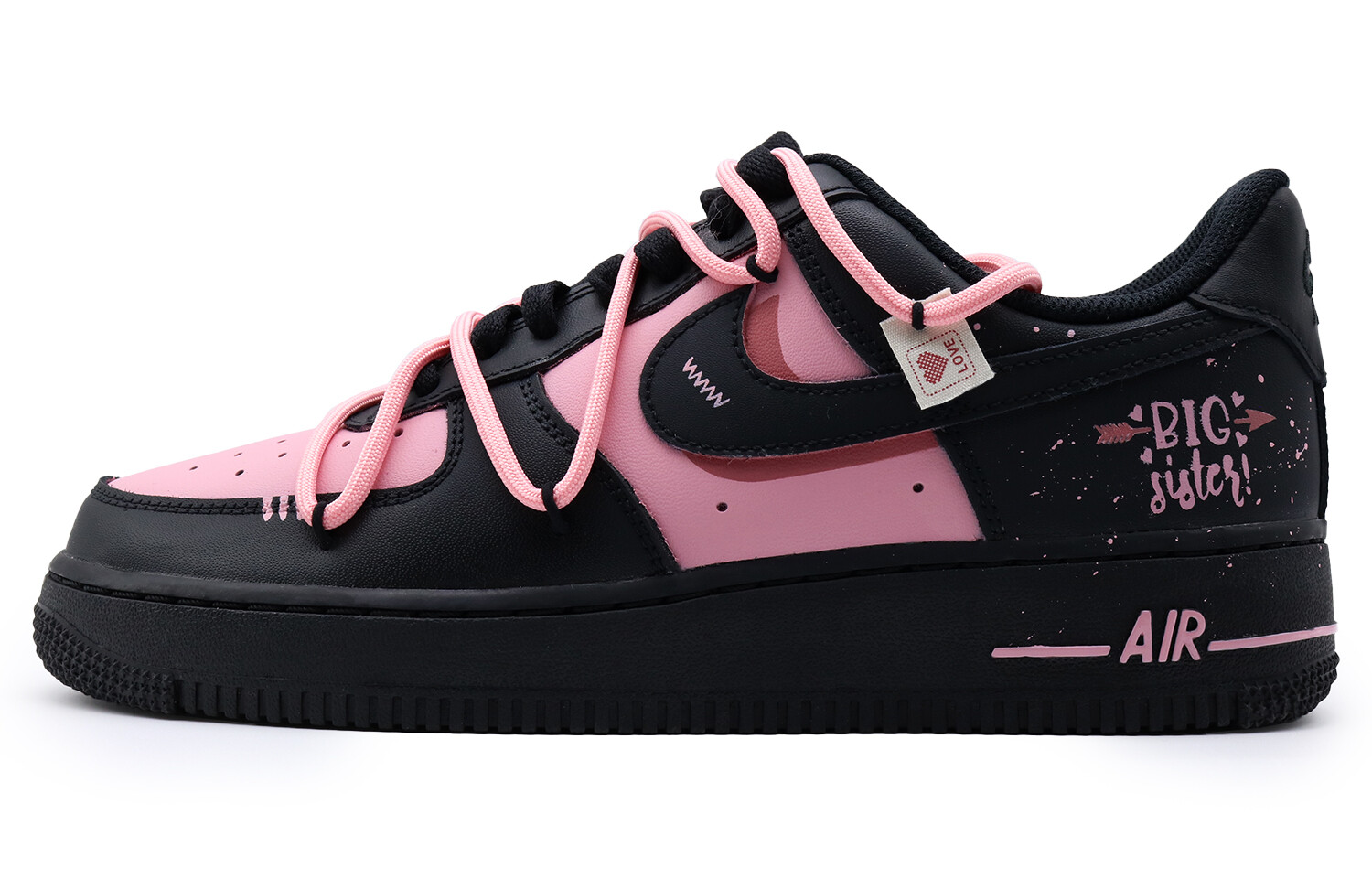 

Кроссовки Nike Air Force 1 Skateboarding Shoes Unisex Low-top Black/pink, черный