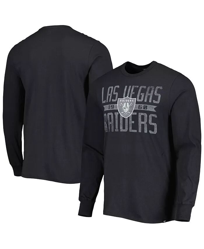 

Мужская черная футболка с длинным рукавом Las Vegas Raiders Brand Wide Out Franklin '47 Brand