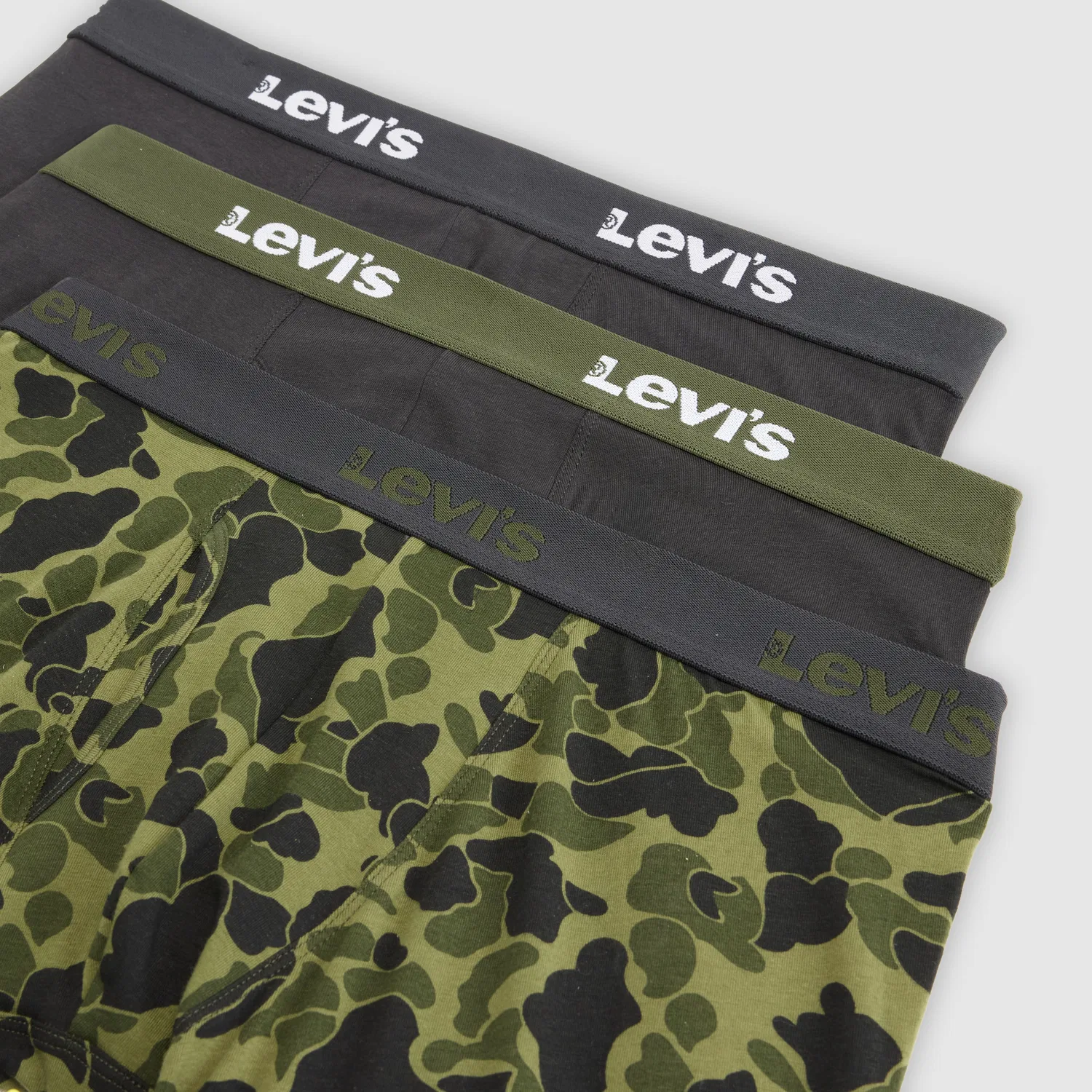 Боксеры с камуфляжным принтом "Утиный камуфляж" (3 шт.) Levi's, Green — фото 2