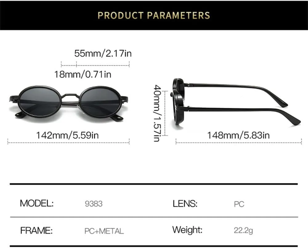 

Овальные панк-солнцезащитные очки для женщин, прозрачные градиентные, защита от УФ-излучения UV400; мужские панк-солнцезащитные очки с заклепками VFDHN, 1