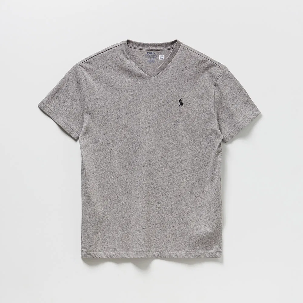 Мужская базовая футболка с V-образным вырезом, серая, от Polo Ralph Lauren