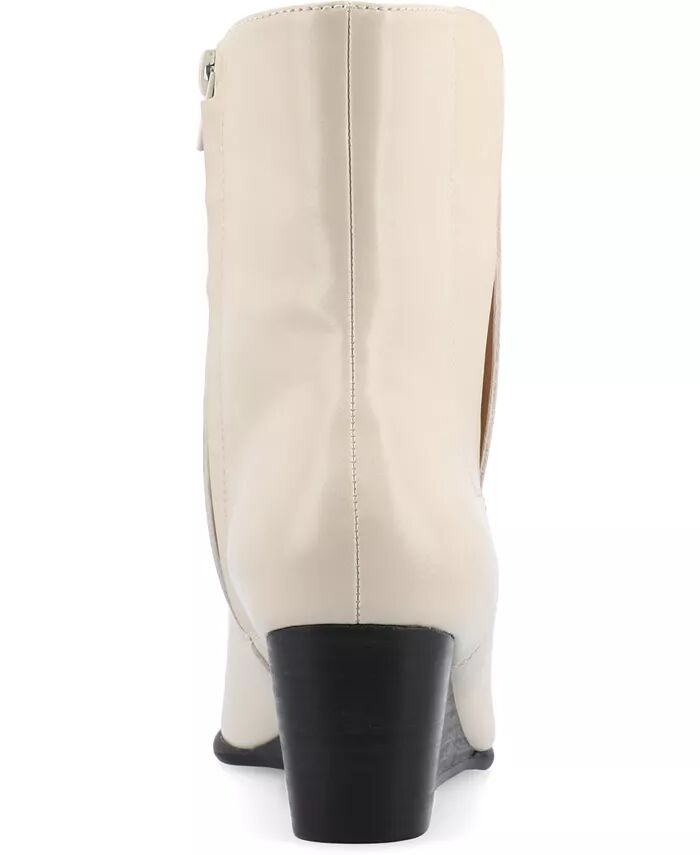 Женские ботильоны Kylo Stacked Wedge Ankle Journee Collection, коричневый/бежевый — фото 3