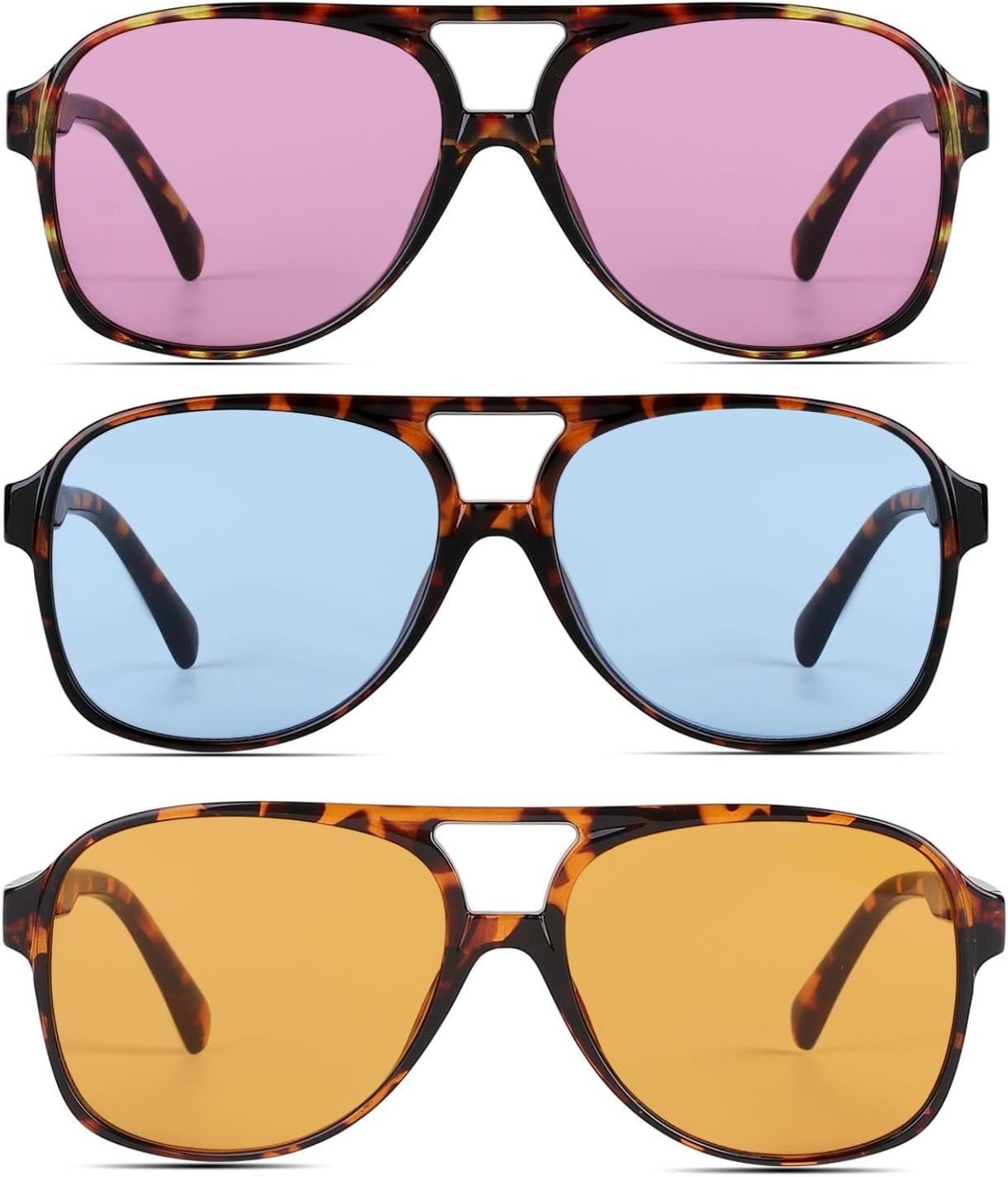 

Солнцезащитные очки Freckles Mark в винтажном стиле ретро 70-х годов для женщин и мужчин, классические большие квадратные очки-авиаторы, модные очки, 3: Yellow T&blue T&purple T