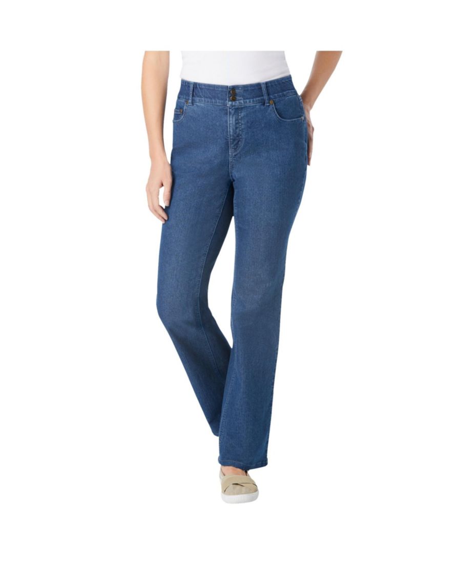 

Женские джинсы Within Tall Secret Solutions с эффектом разглаживания живота, расклешенные, из эластичного денима Woman Within, Medium stonewash