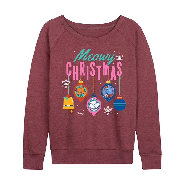 

Женская футболка с длинным рукавом The Aristocats Meowy Christmas из французского флиса Disney, Heather Maroon