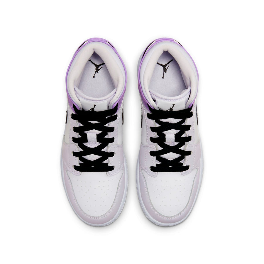 Кроссовки (GS) Air Jordan 1 Mid 'Barely Grape', фиолетовый — фото 4