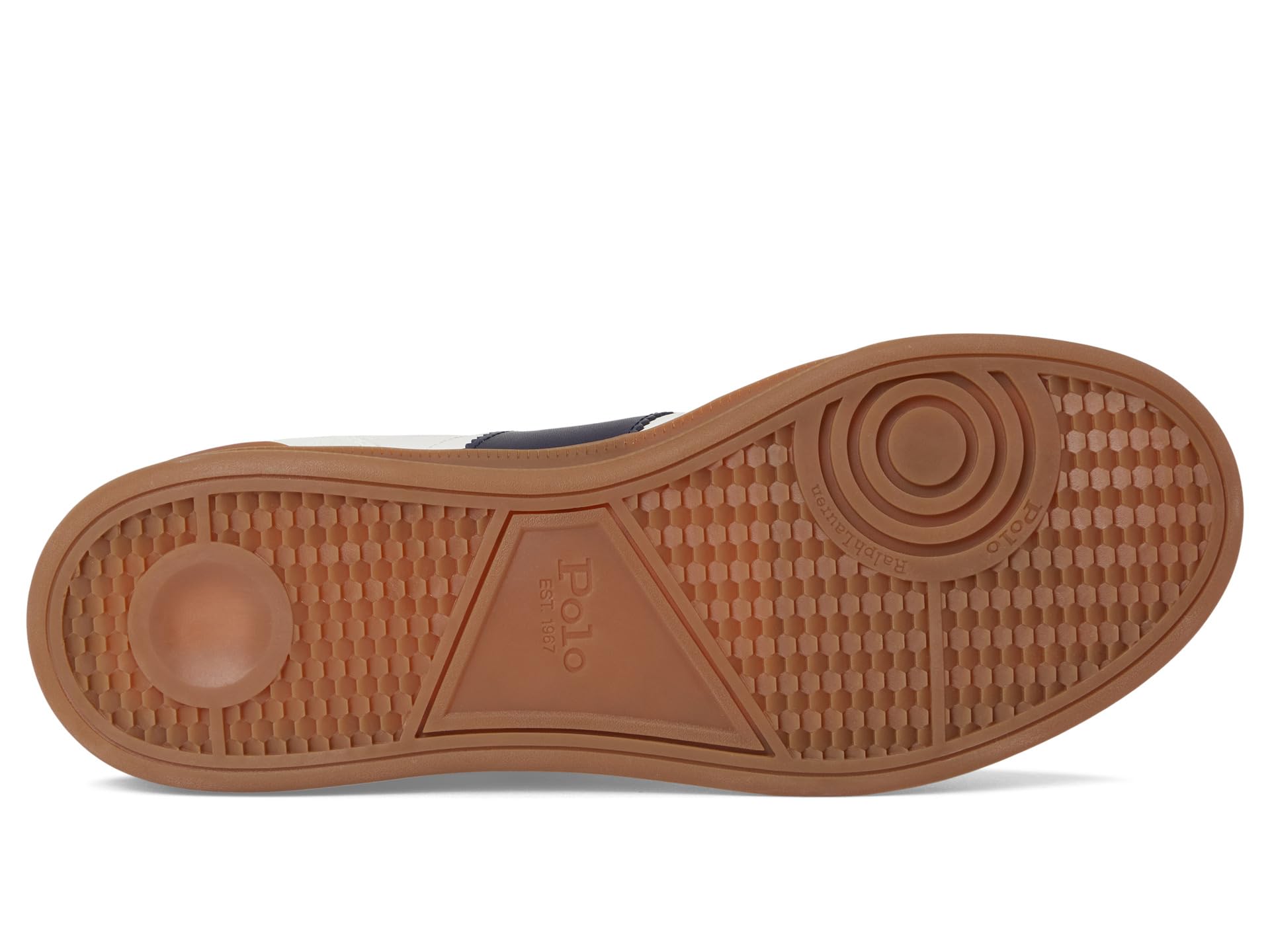 Кроссовки Polo Ralph Lauren Heritage Aera Leather-Suede Sneakers, цвет Bianco/Navy/Wine 1 — фото 3