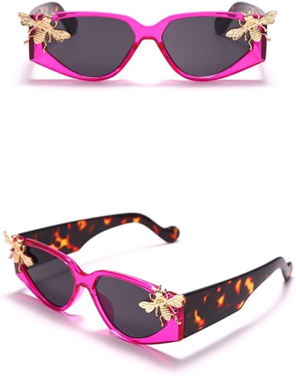 

Солнцезащитные очки «Кошачий глаз» с изображением пчелы для женщин, солнцезащитные очки с леопардовым принтом, большие оправы, защита от ультрафиолета UV400 generic, 6