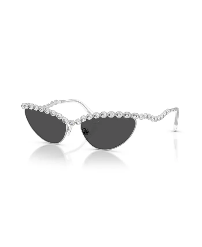 

Женские солнцезащитные очки большого размера, SK7030 Swarovski, серебряный