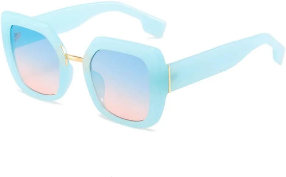 

Разноцветные солнцезащитные очки для женщин в стиле ретро с защитой от УФ-излучения UV400, для мужчин — голубые и розовые солнцезащитные очки LANGSER, Blue Blue Pink