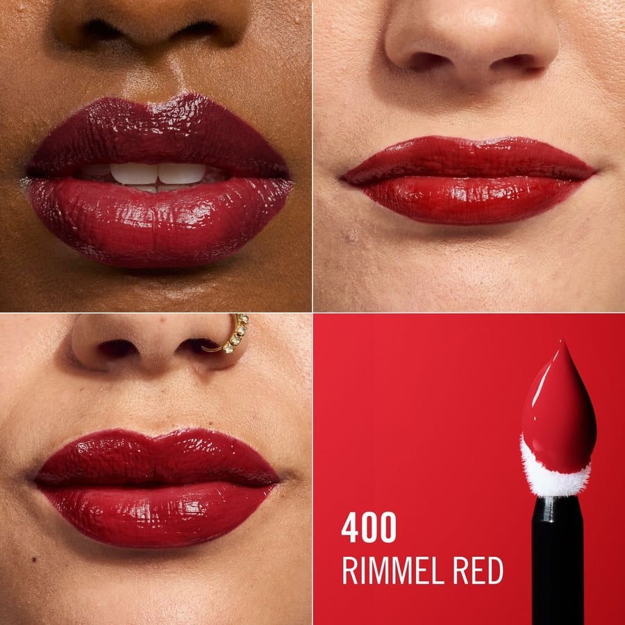Жидкая губная помада Rimmel Thrill Seeker Lip Latex с гиалуроновой кислотой и витамином Е №. 400 Риммель Красный, 6 мл — фото 3
