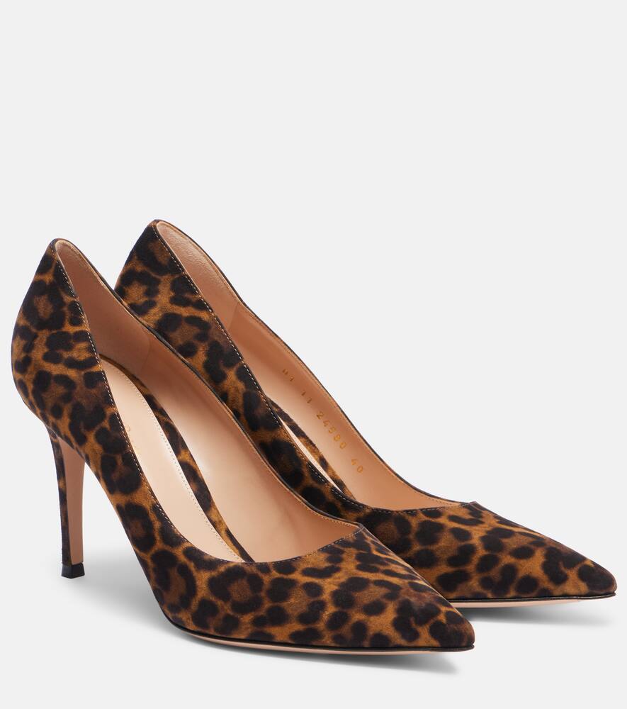 Туфли Gianvito 85 из леопардовой замши Gianvito Rossi, Almond Leopard Print