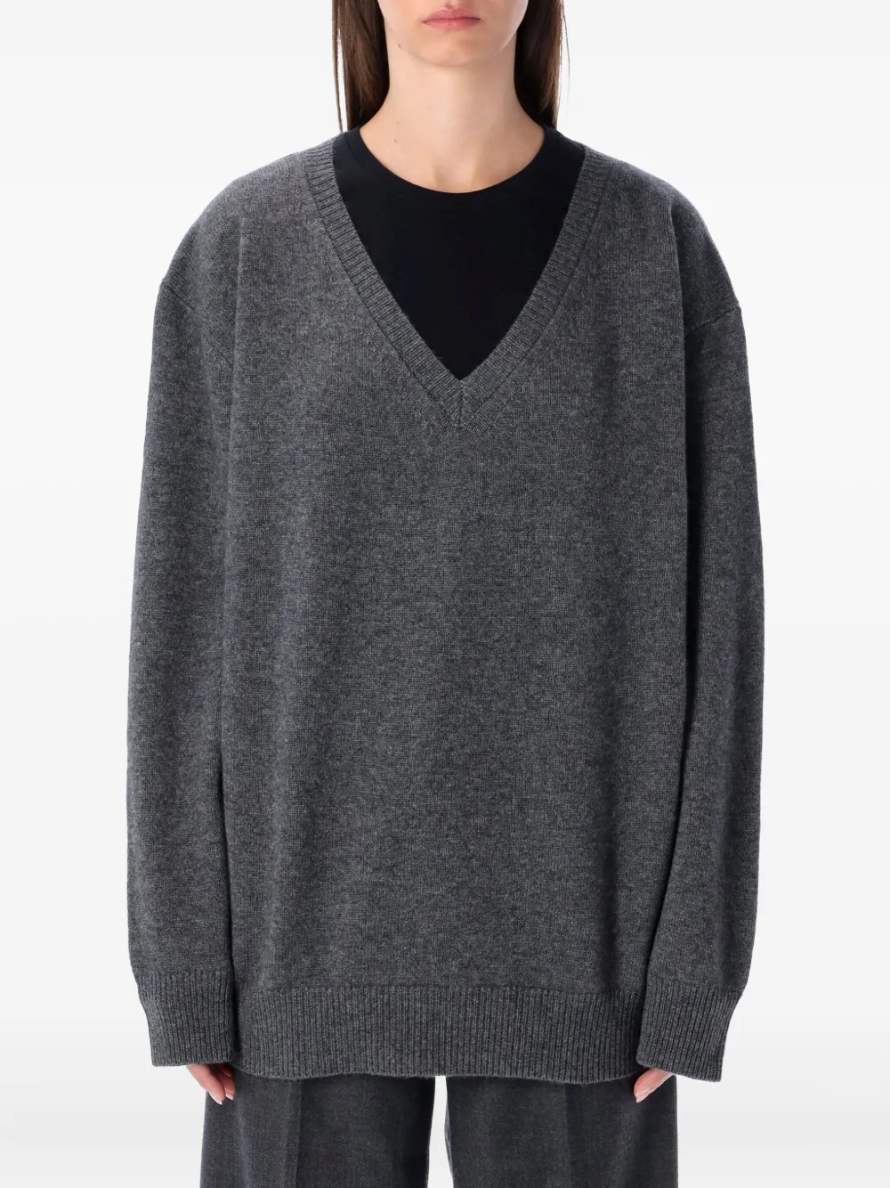 

Кашемировый джемпер с V-образным вырезом Rhea, серый