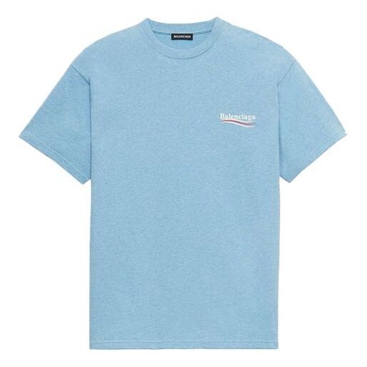 

Футболка men's political campaign printing version round neck short sleeve blue Balenciaga, синий