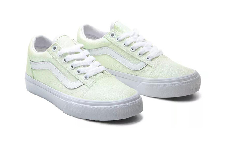 Кроссовки для скейтбординга Old Skool Kids PS Low-top Зеленые/белые Vans — фото 3