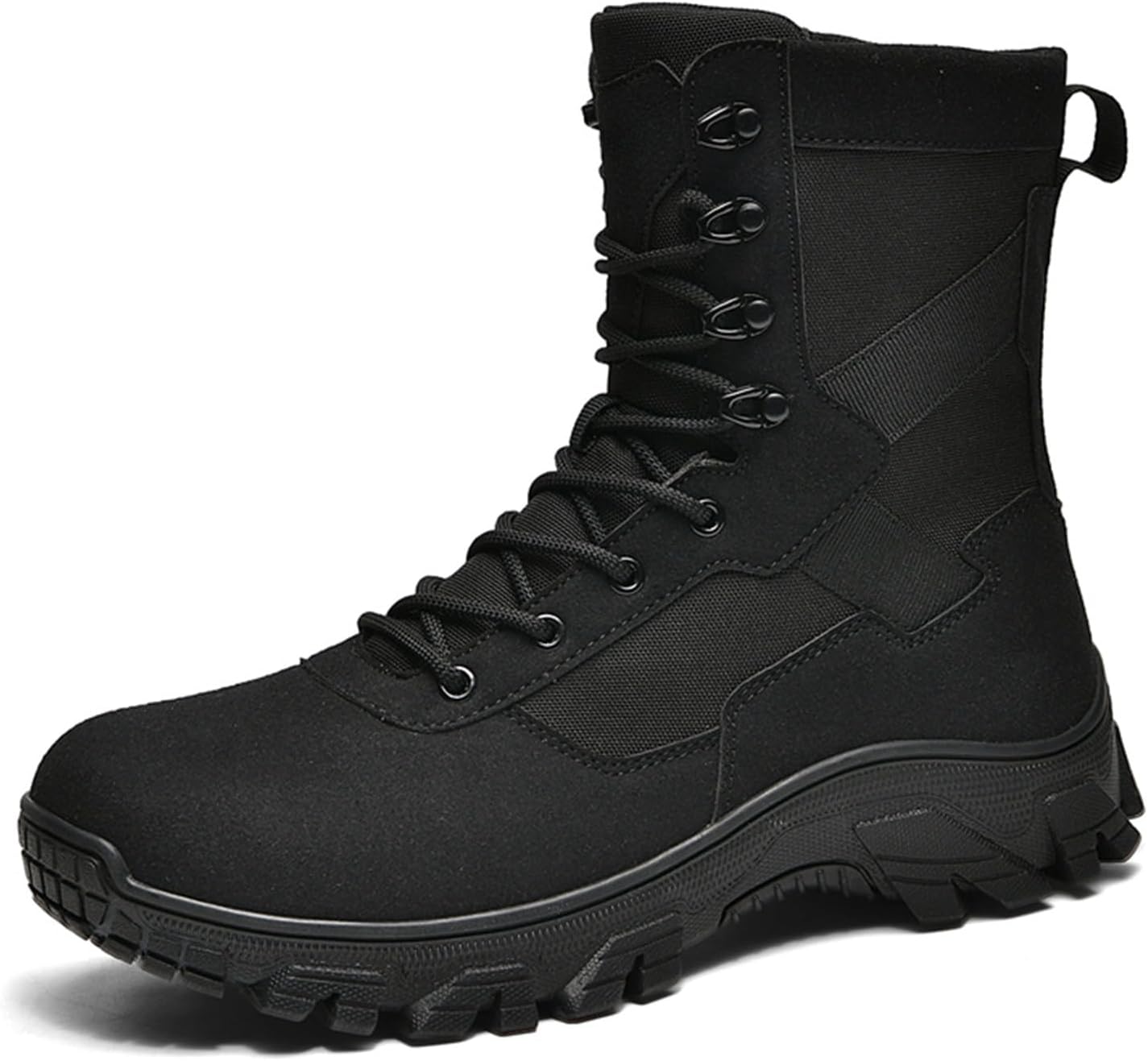 

Мужские тактические сапоги Psieicwm с верхом из замши и сетки, шнуровкой, военного стиля, с круглым носком, легкой амортизированной стелькой и нескользящей резиновой подошвой, боевой стиль, черный