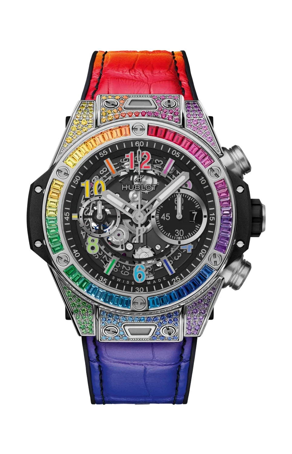 БИГ БЭНГ УНИКО ТИТАНИУМ РЕЙНБОУ 44 ММ - 421.NX.1117.LR.0999 HUBLOT, черный