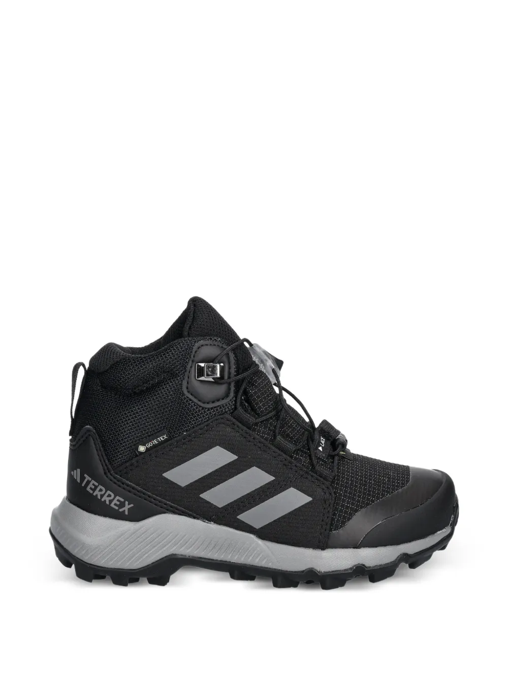 Ботинки Terrex Mid на шнуровке с полосками Adidas Kids, черный — фото 2