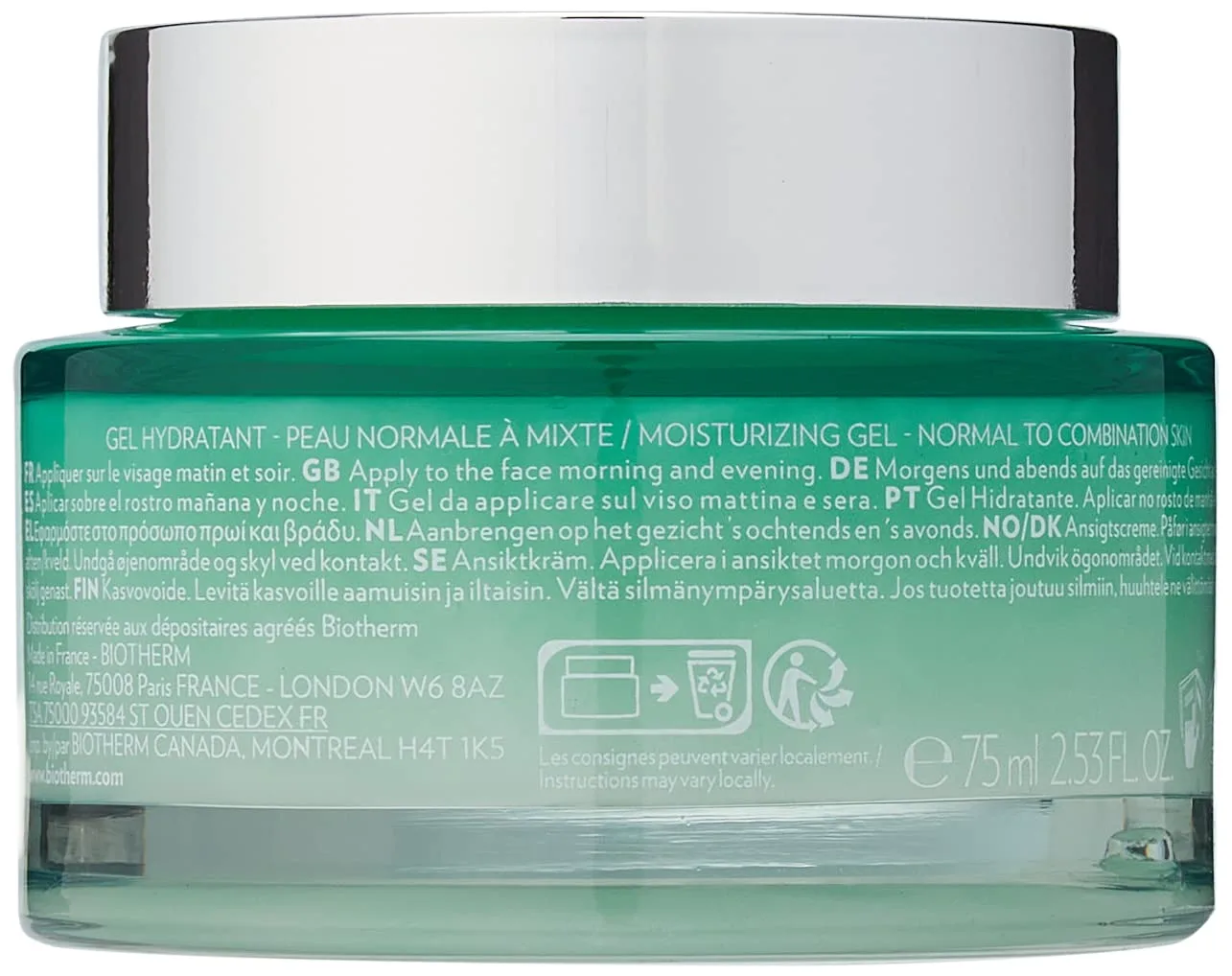 Гель для умывания Biotherm — Aquasource Hyalu Plump Gel для нормальной и жирной кожи с гиалуроновой кислотой и, 75.1 мл — фото 4
