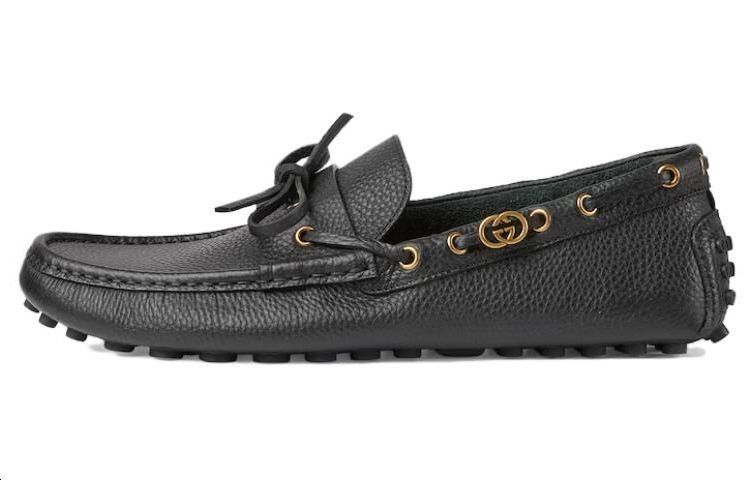 

GUCCI Лоферы Gommino Interlocking, черные, мужские