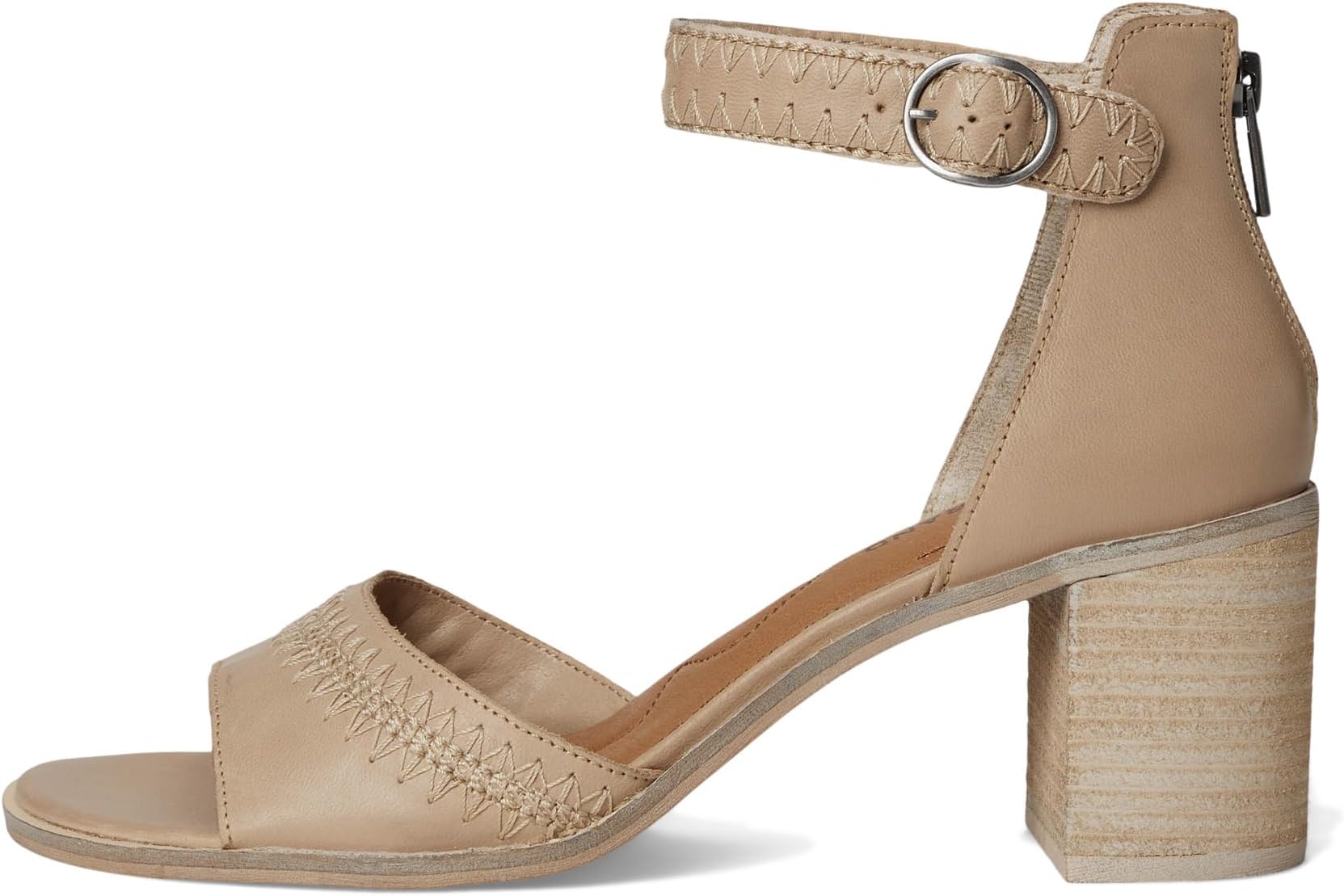 Сандалии Lucky Brand Shivona Stitched Heeled Sandal, цвет Smoke Grey — фото 4