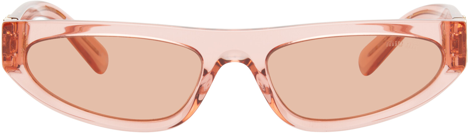 

Солнцезащитные очки «кошачий глаз» из розового ацетата Miu Miu Eyewear