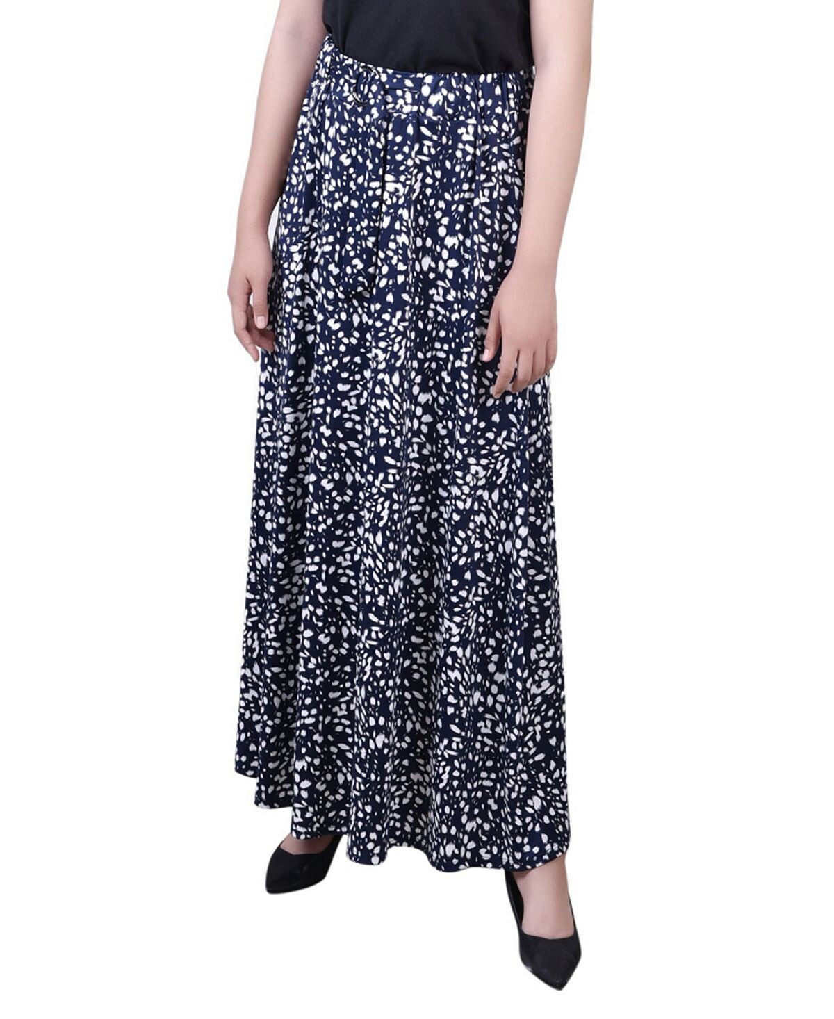 

Миниатюрная длинная юбка с поясом и принтом NY Collection