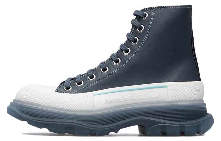 Ботинки Tread Slick Martin женские высокие темно-синие Alexander Mcqueen