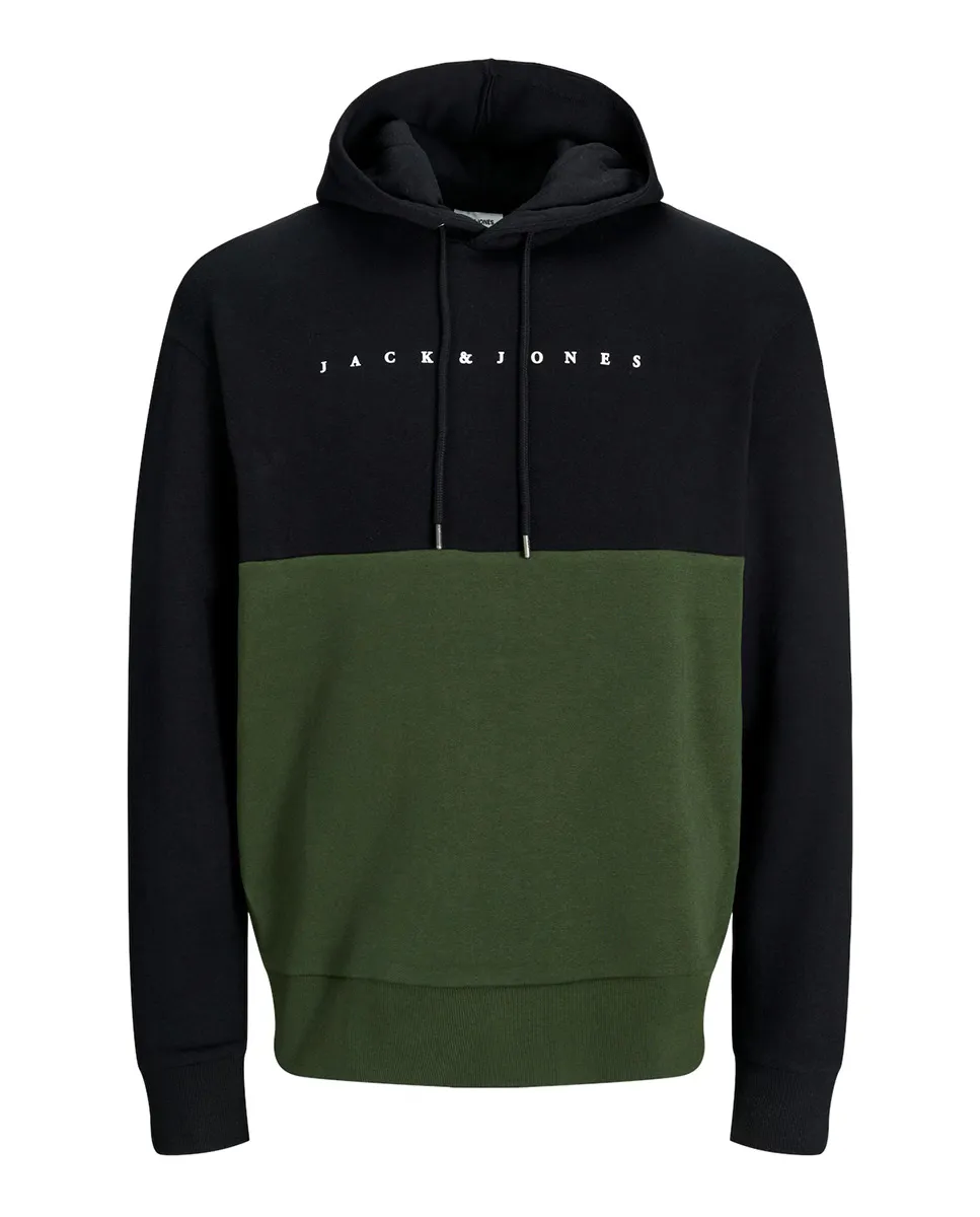 

Мужская толстовка с длинными рукавами и вышивкой спереди Jack & Jones, черный