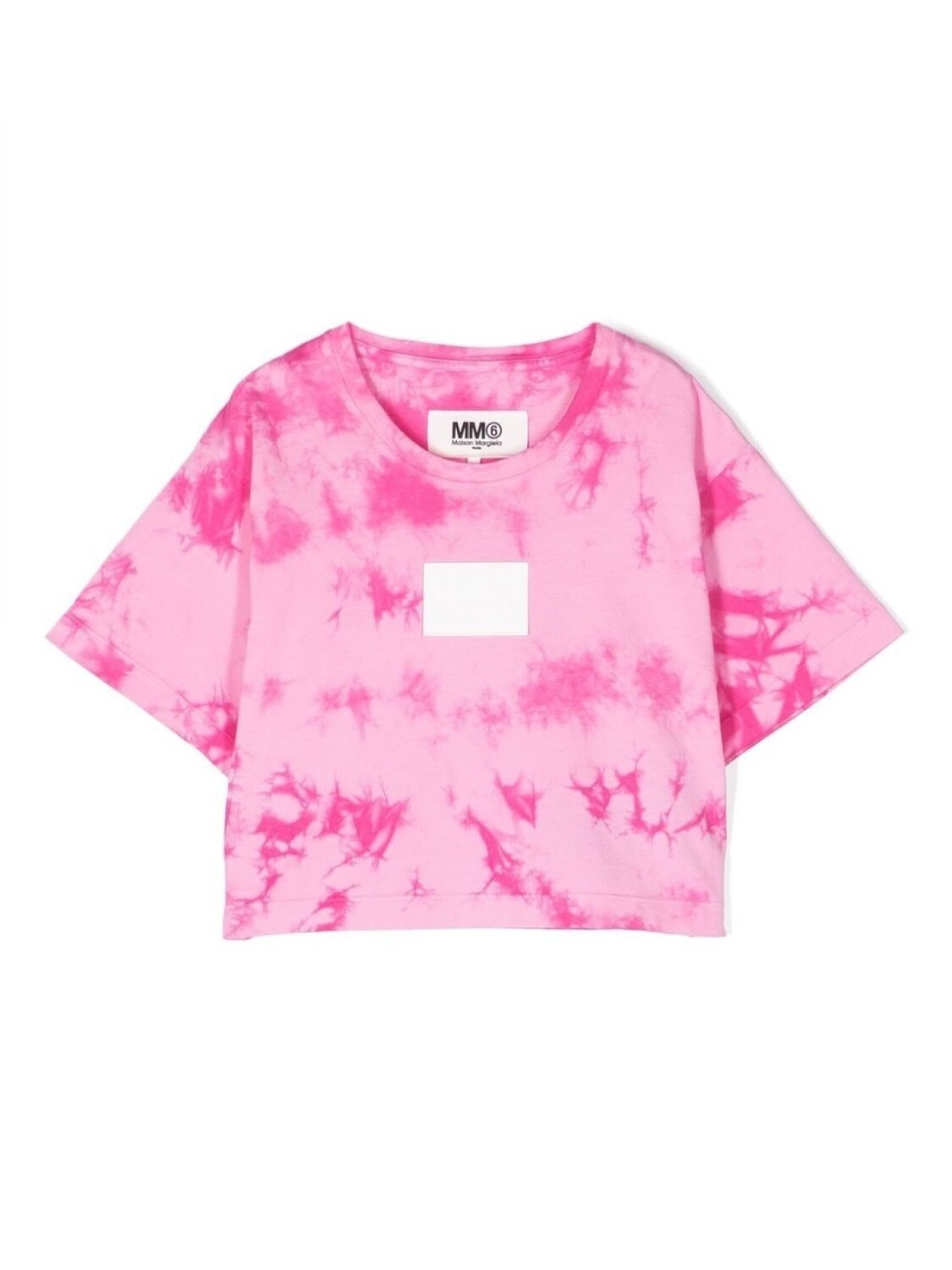

MM6 Maison Margiela Kids футболка с принтом тай-дай, розовый